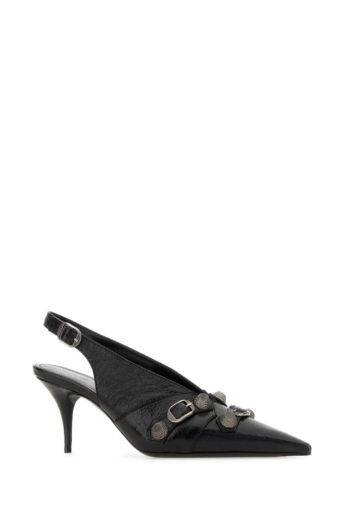 Balenciaga Women Black Leather Cagole Pumps