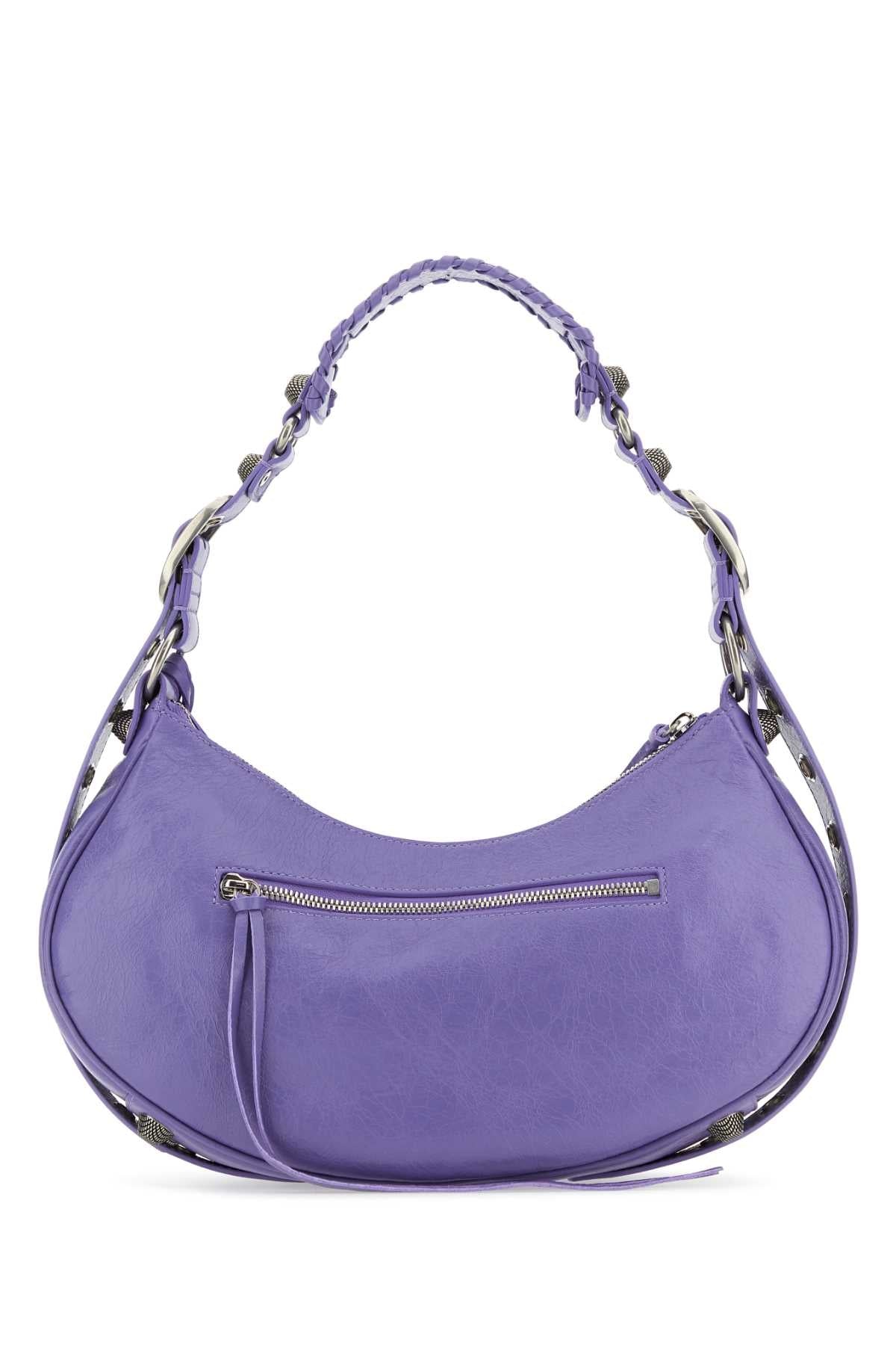 Balenciaga Women Light Purple Leather Le Cagole S Shoulder Bag