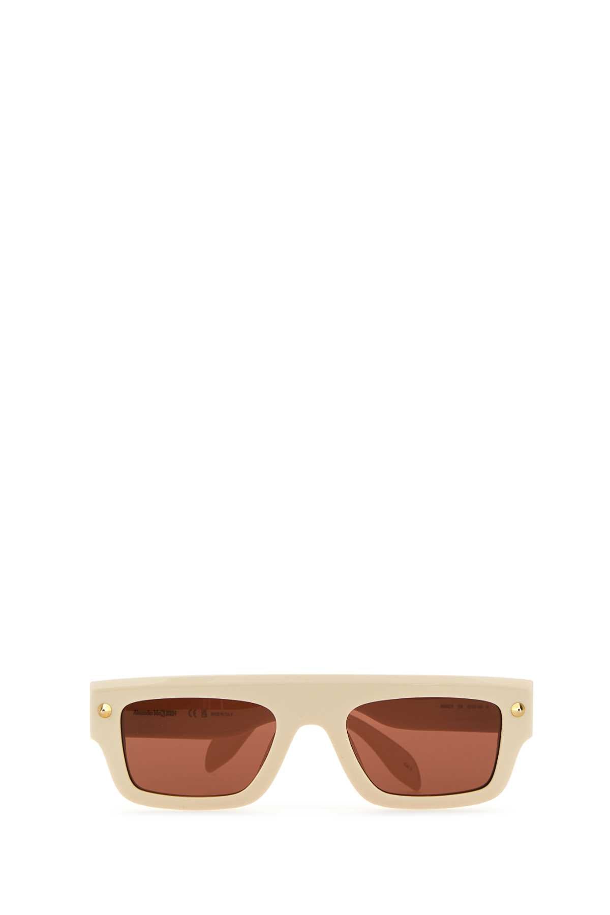 Alexander Mcqueen Women Ivory Acetate Sunglasses