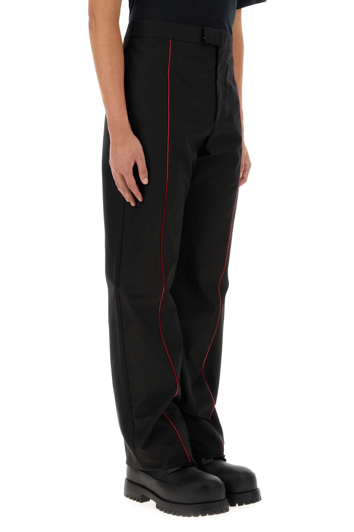 Calça masculina Salvatore Ferragamo preta em mistura de poliéster