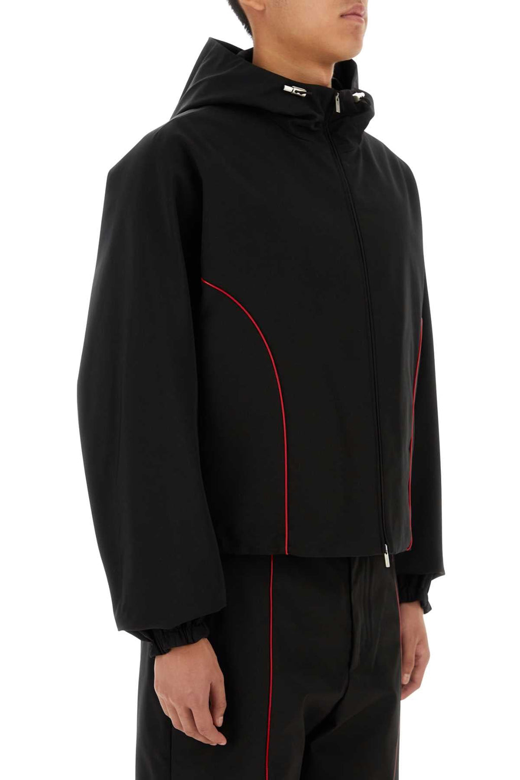 Jaqueta masculina Salvatore Ferragamo em mistura de poliéster preta