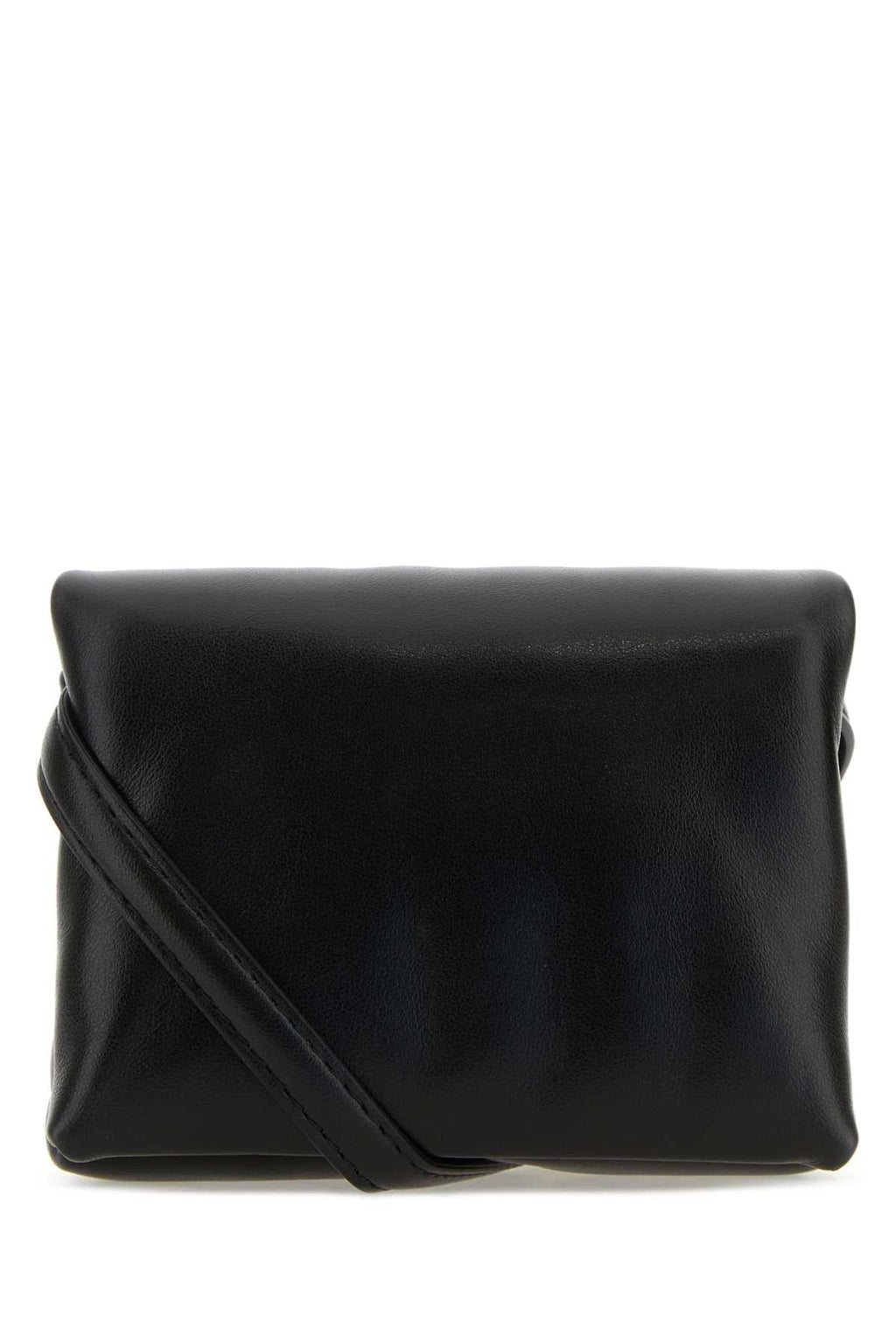 Marni Women Black Leather Mini Prisma Clutch