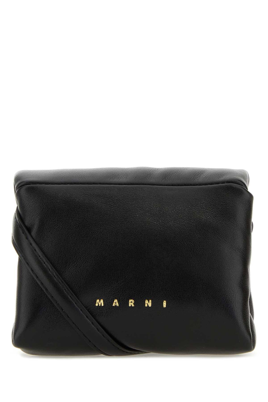 Marni Women Black Leather Mini Prisma Clutch