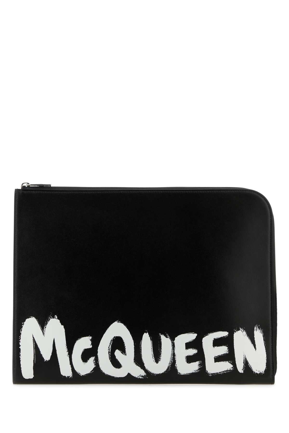 Alexander Mcqueen Men Black Leather Document Holder