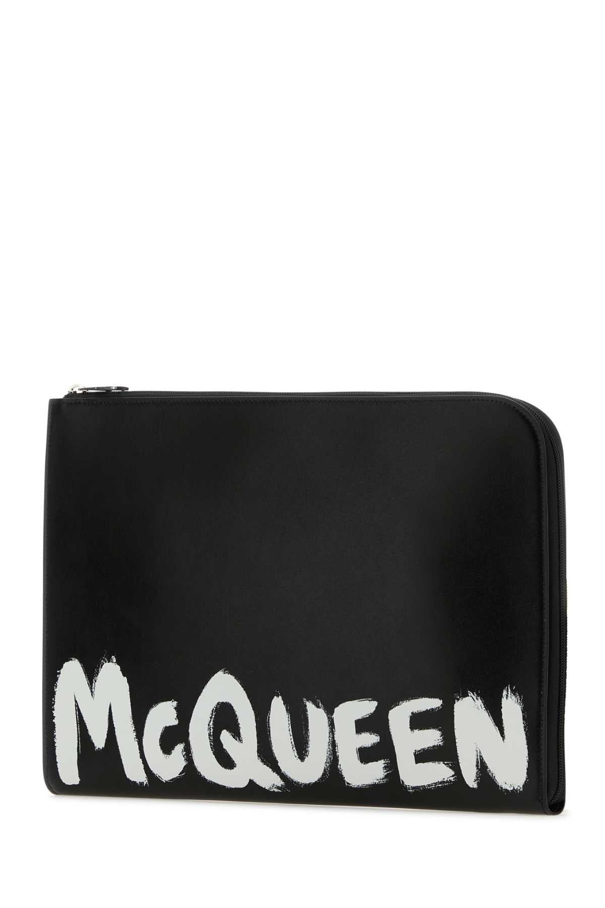 Alexander Mcqueen Men Black Leather Document Holder