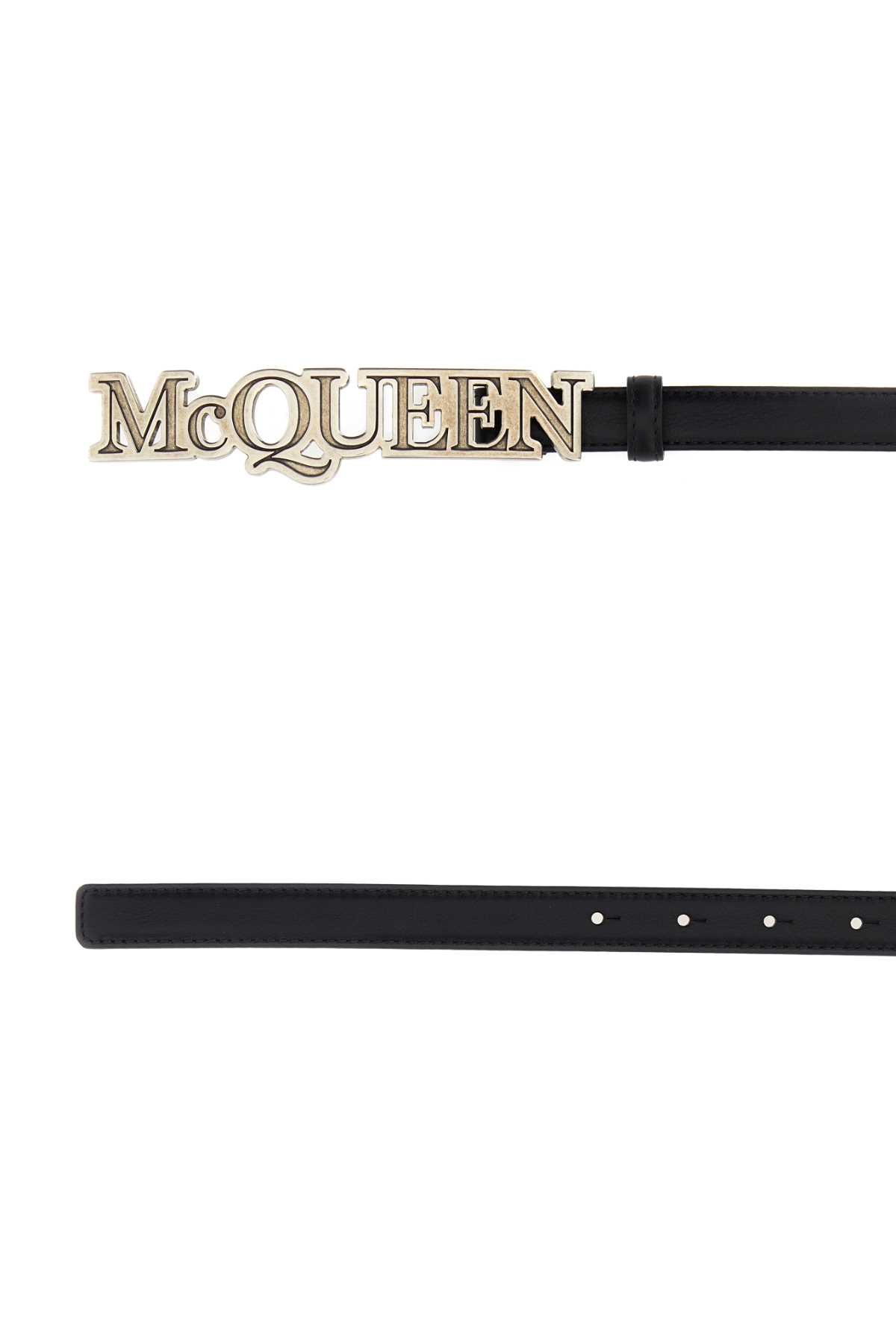 Alexander Mcqueen Men Black Leather Belt