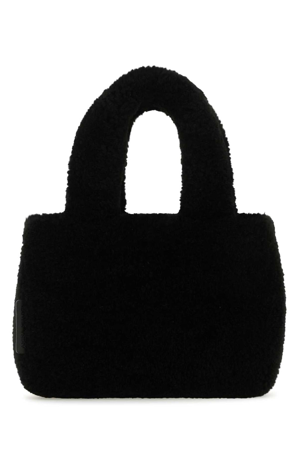 Amina Muaddi Women Black Shearling Amini Giuly Handbag