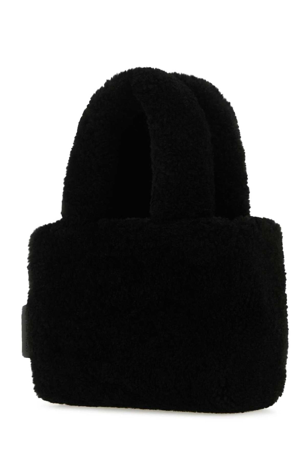 Amina Muaddi Women Black Shearling Amini Giuly Handbag