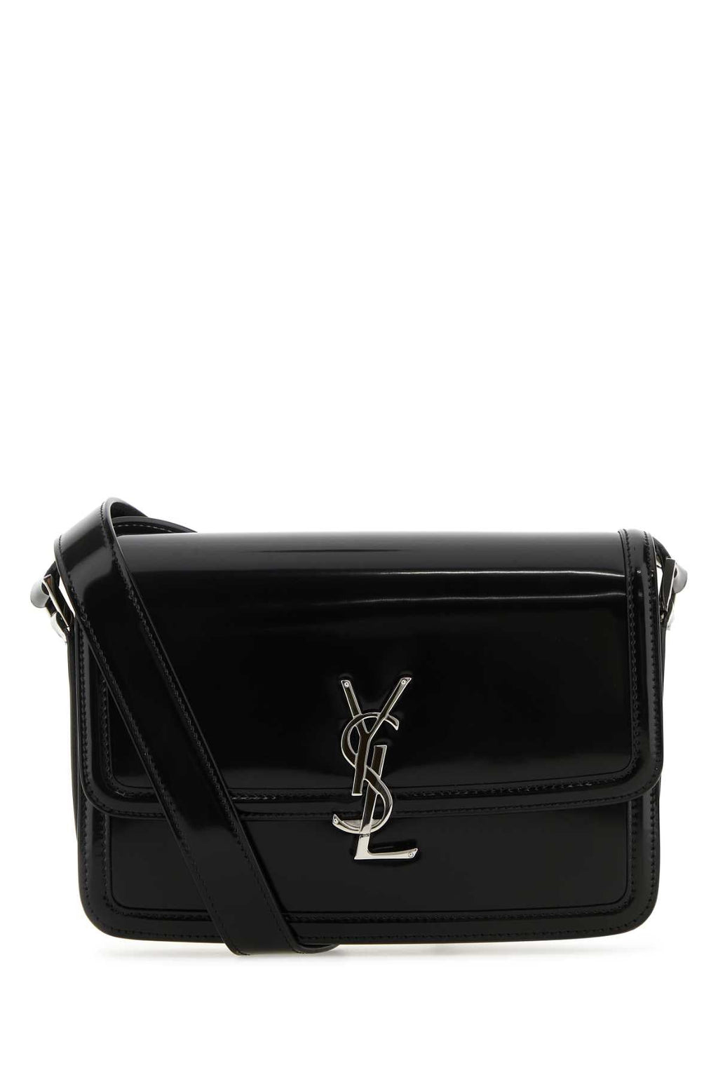 Saint Laurent Men Black Leather Solferino Medium Crossbody Bag