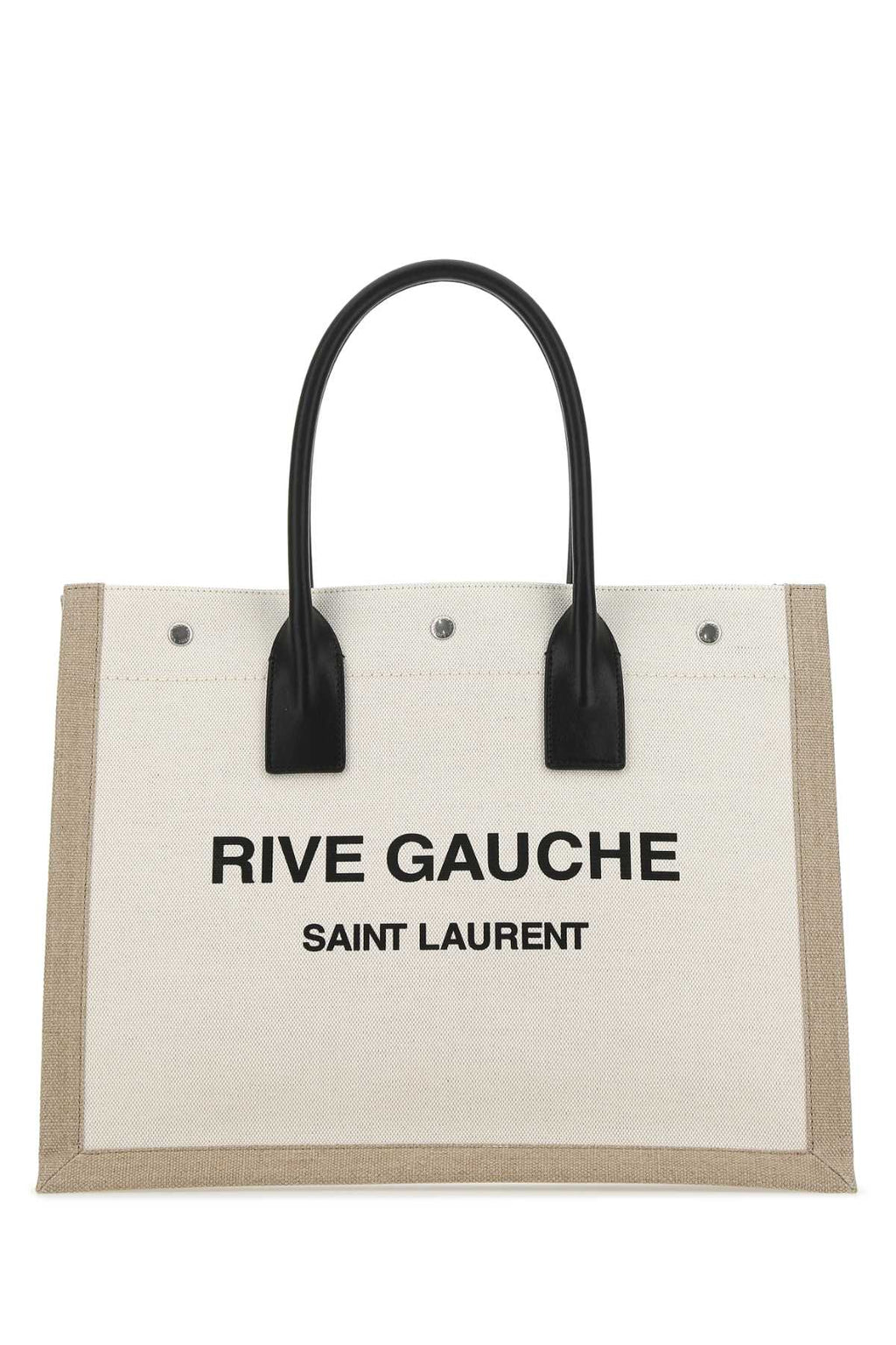 Saint Laurent Men Sand Canvas Big Rive Gauche Shopping Bag