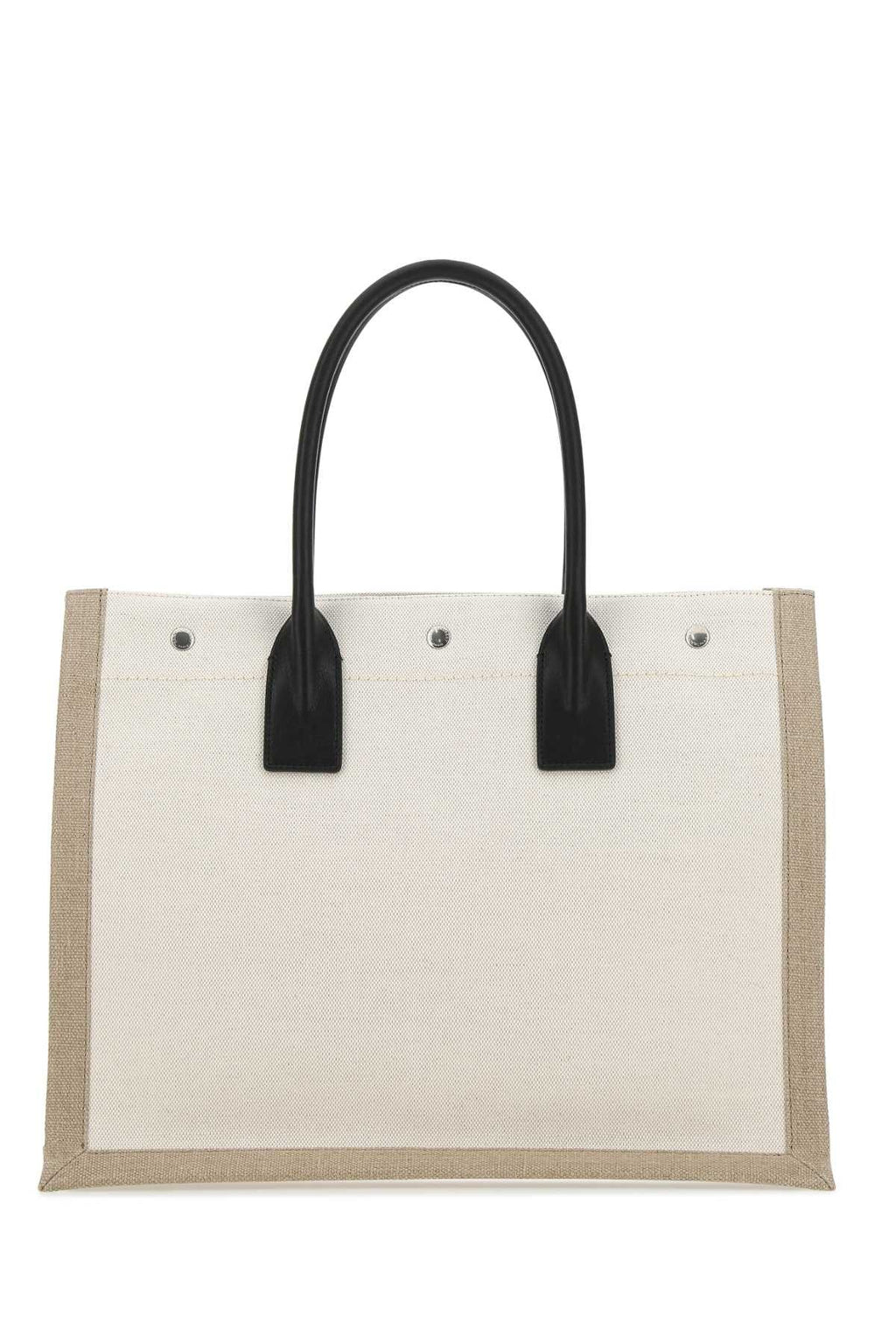 Saint Laurent Men Sand Canvas Big Rive Gauche Shopping Bag
