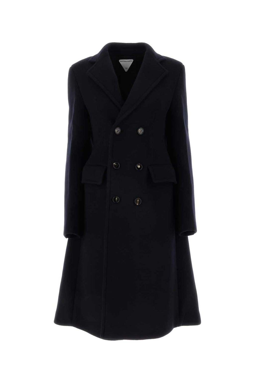 Bottega Veneta Women Midnight Blue Wool Blend Cape Coat