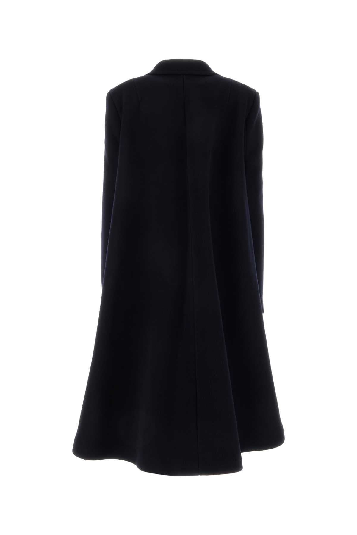 Bottega Veneta Women Midnight Blue Wool Blend Cape Coat