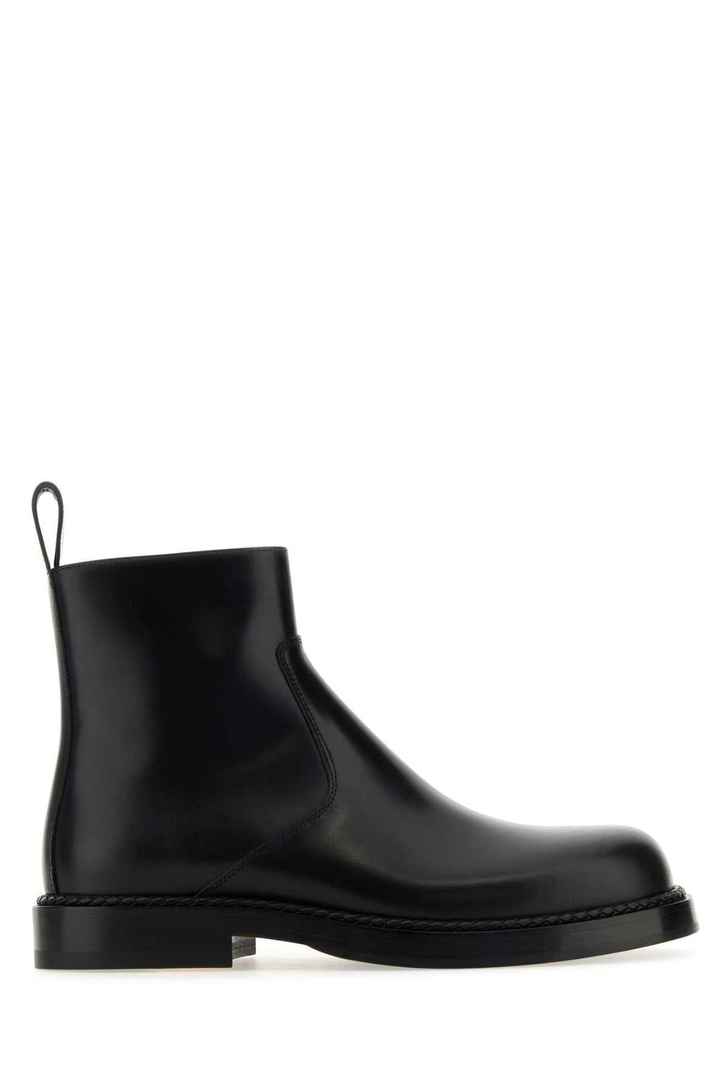 Bottega Veneta Men Black Leather Strut Ankle Boots