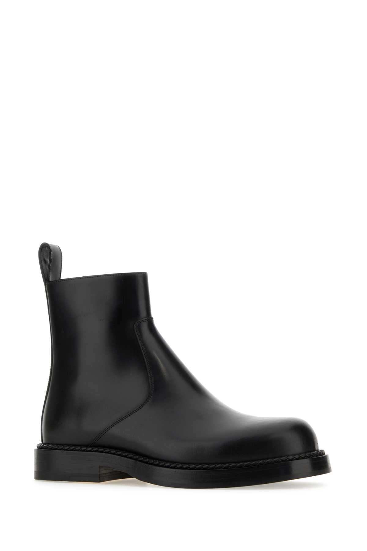 Bottega Veneta Men Black Leather Strut Ankle Boots