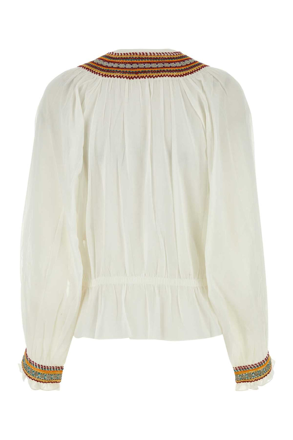 Bode Women White Cotton Georgette Blouse