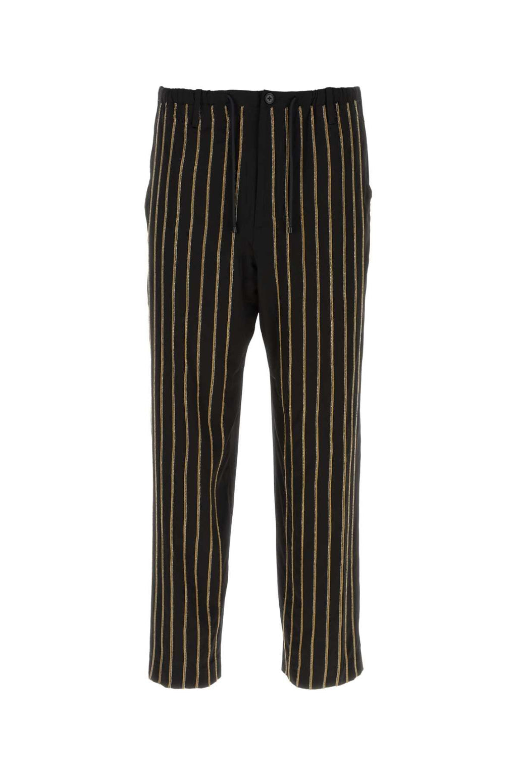 Dries Van Noten Men Black Viscose Blend Pant