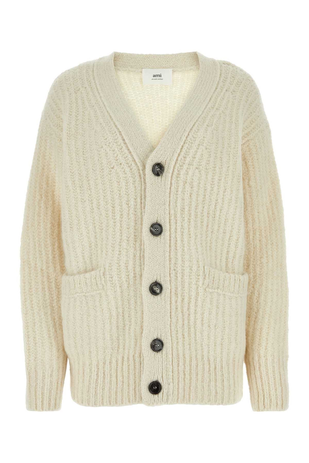Ami Women Ivory Alpaca Blend Cardigan