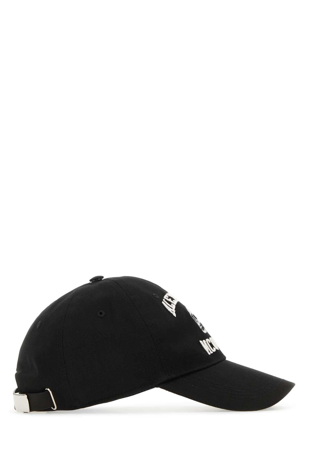 Alexander Mcqueen Men Black Cotton Varsity Skull Baseball Cap
