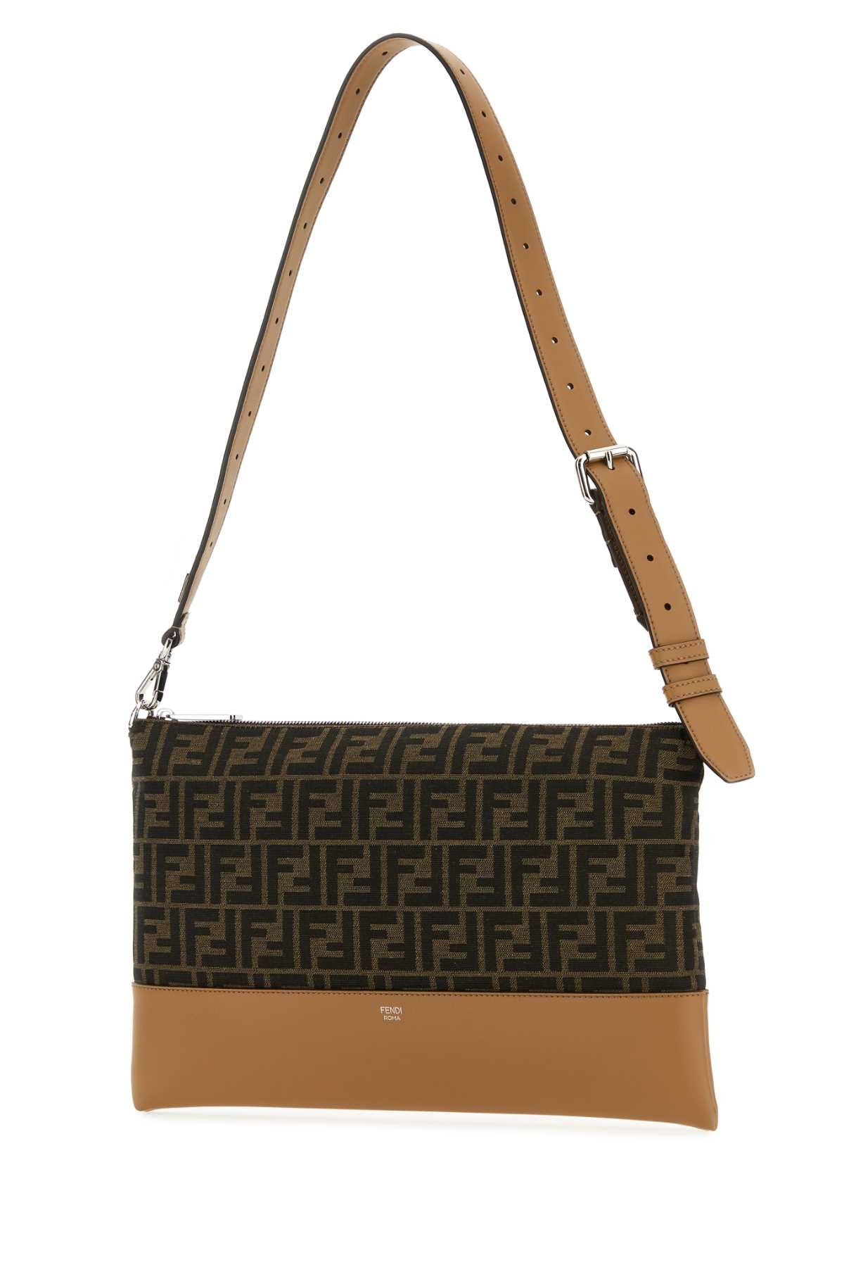 Fendi Men Embroidered Jacquard Crossbody Bag