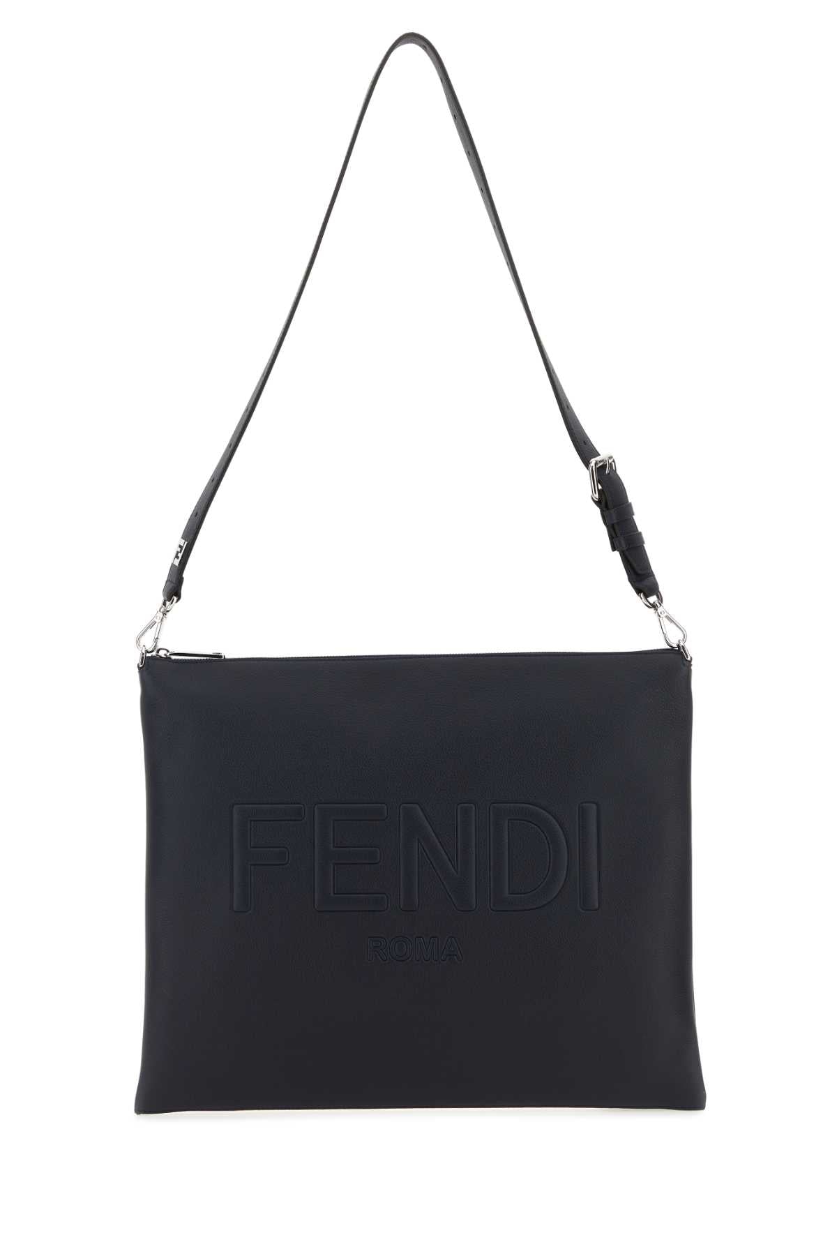 Fendi Men Midnight Blue Leather Fendi After Fendi Roma Shoulder Bag