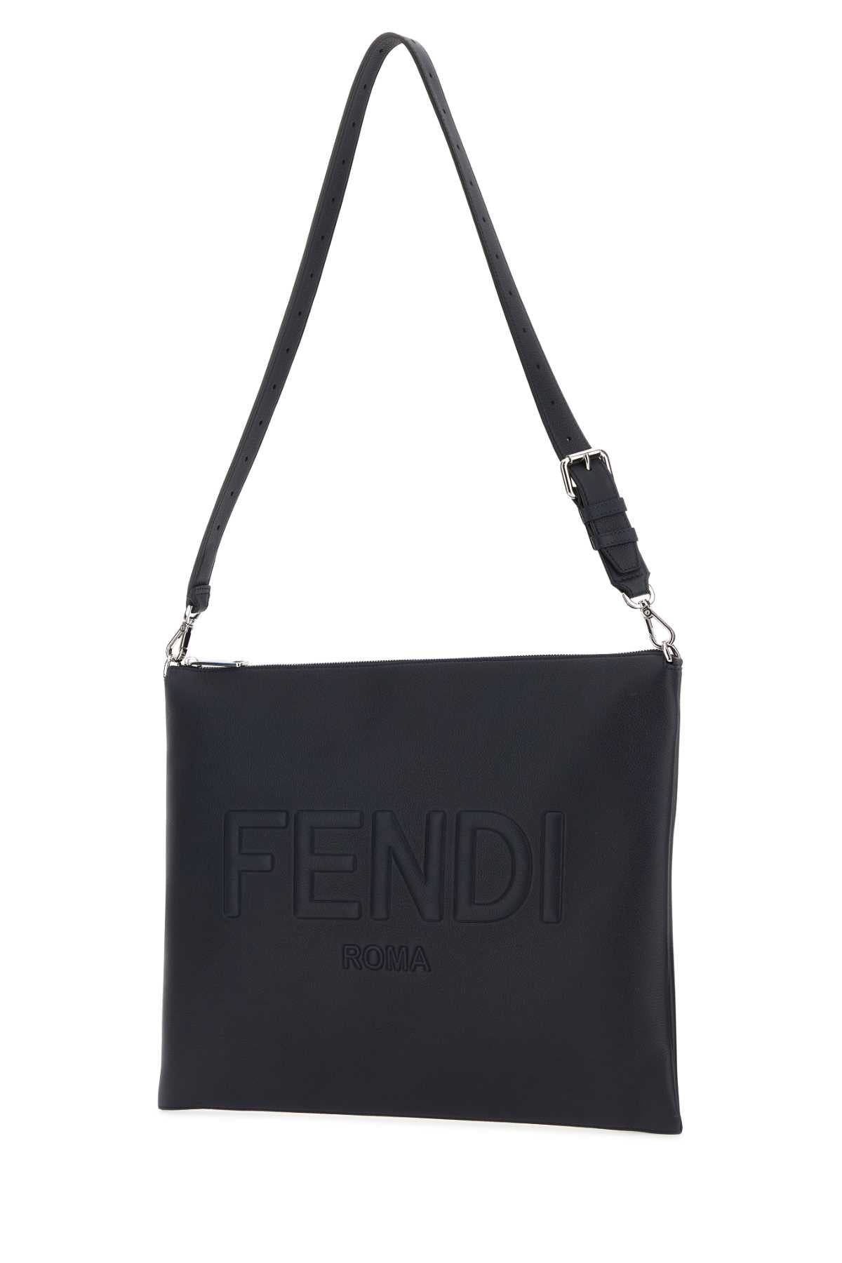 Fendi Men Midnight Blue Leather Fendi After Fendi Roma Shoulder Bag