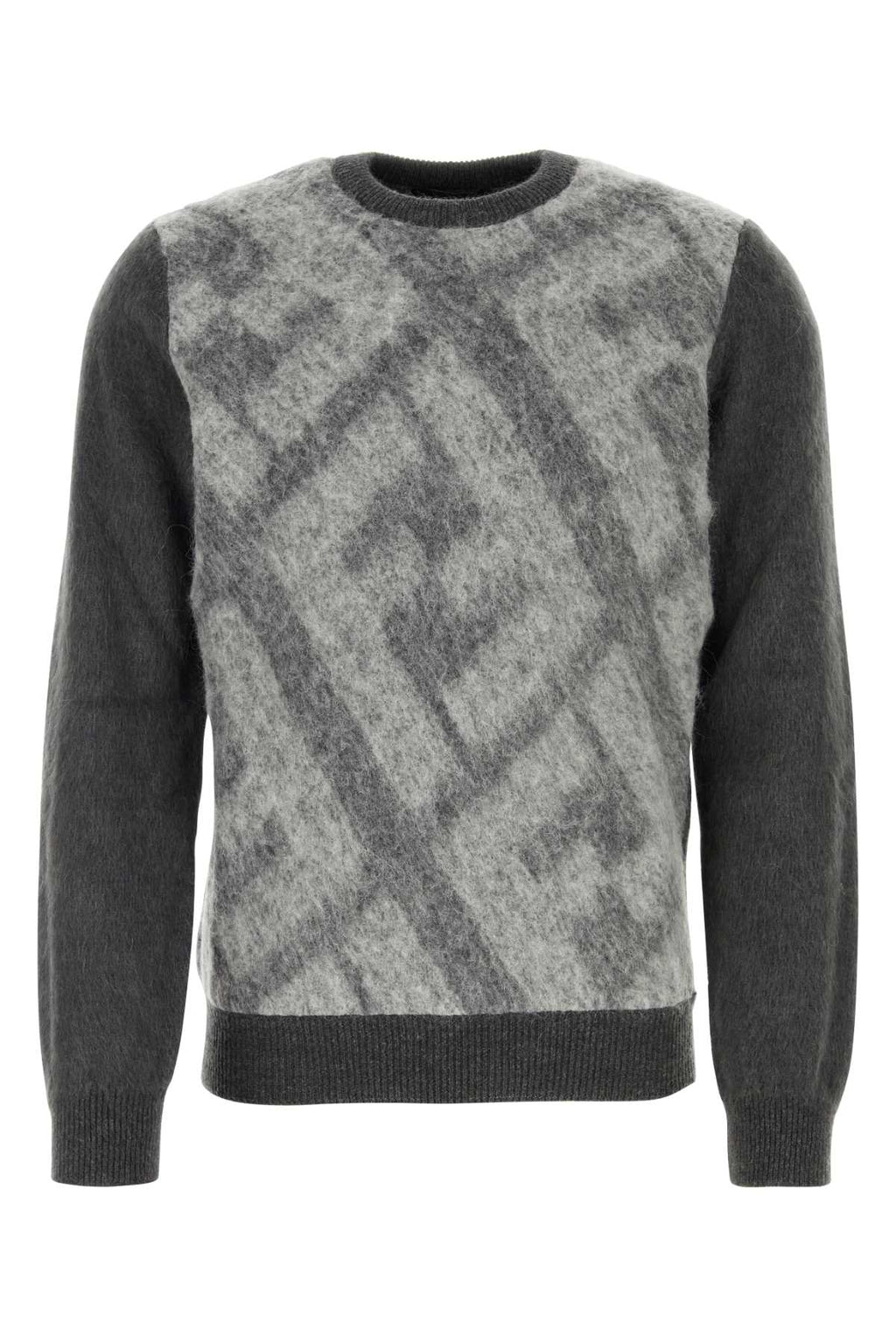 Fendi Men Embroidered Wool Blend Sweater