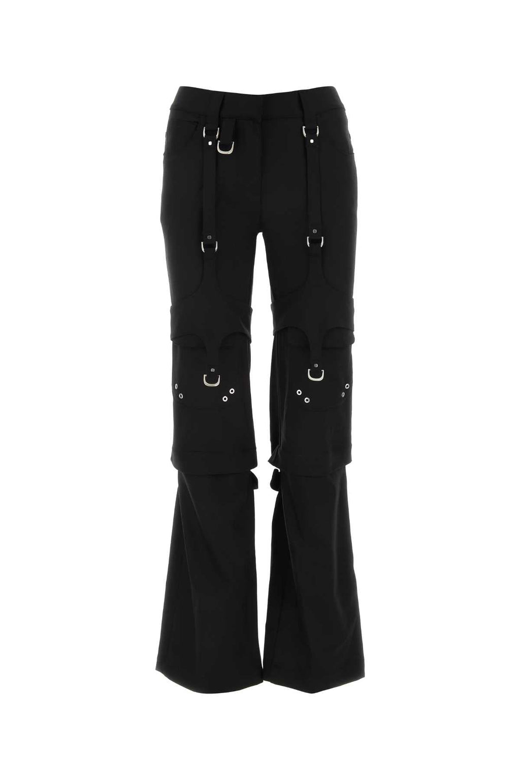 Off White Women Black Stretch Polyester Blend Cargo Pant