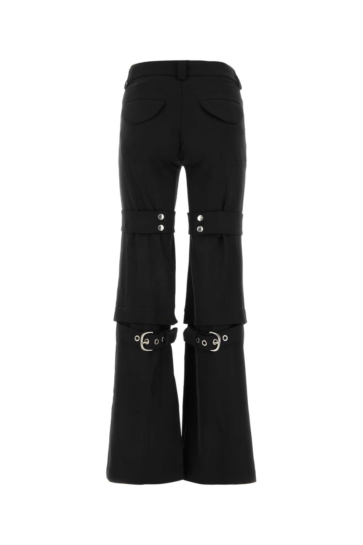 Off White Women Black Stretch Polyester Blend Cargo Pant