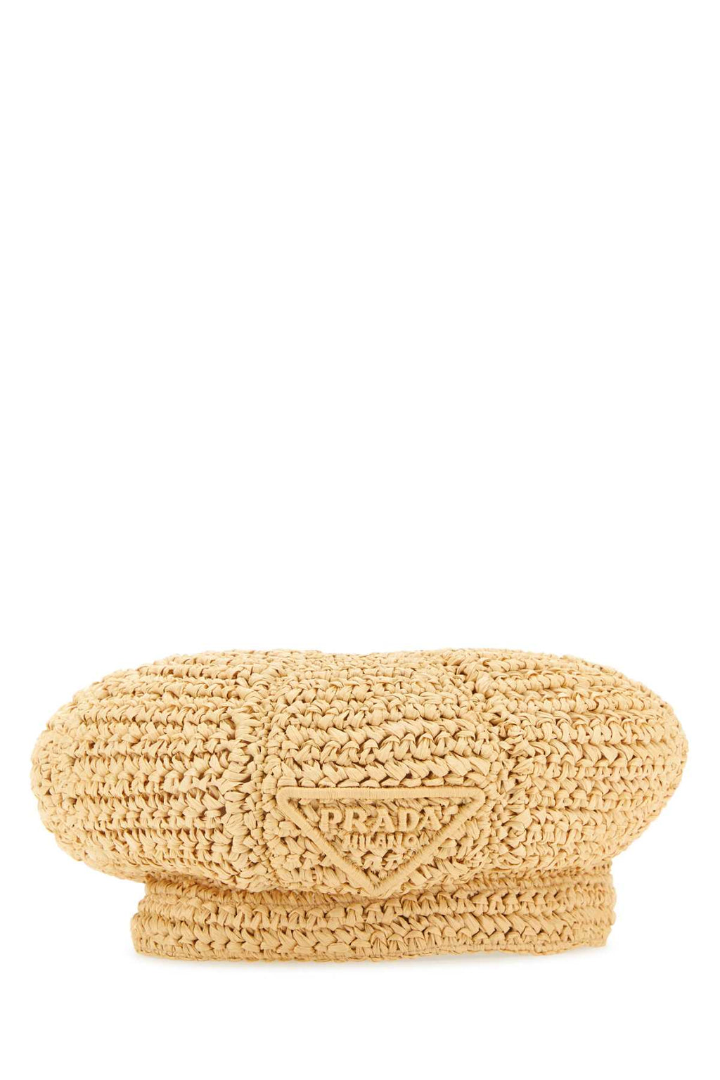 Prada Women Beige Rafia Baker Boy Hat