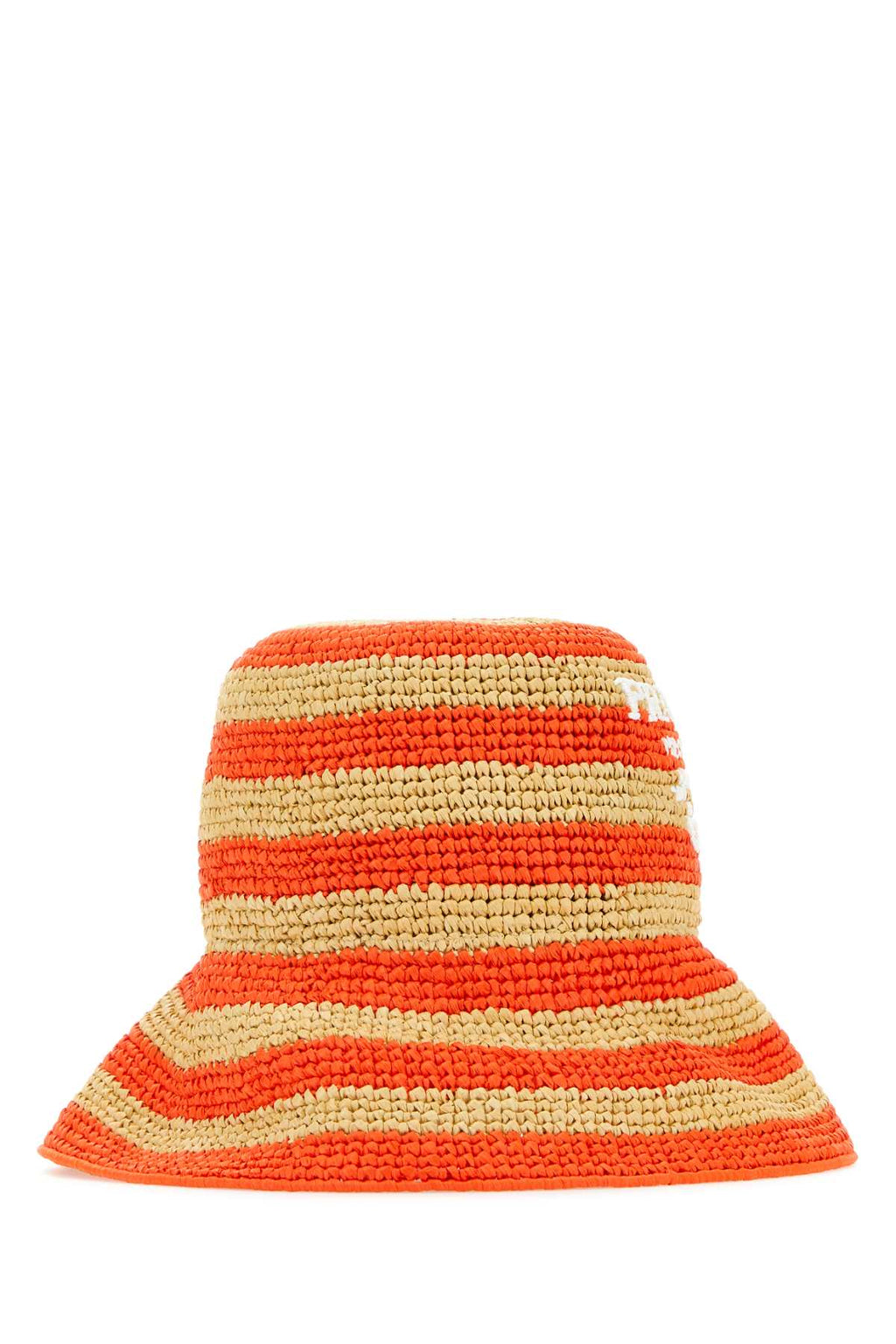 Prada Women Embroidered Raffia Bucket Hat