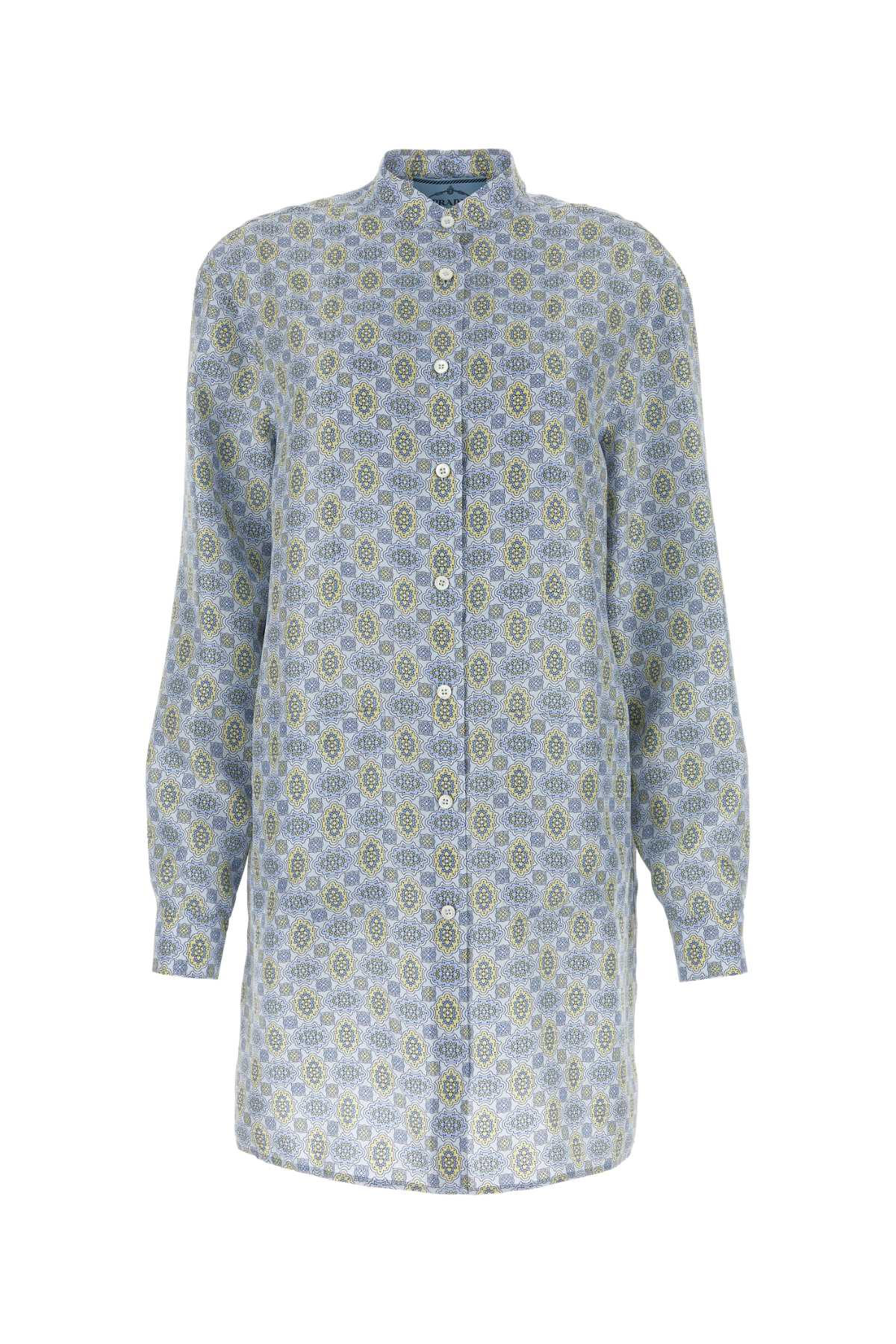 Prada Women Printed Silk Shirt Dress