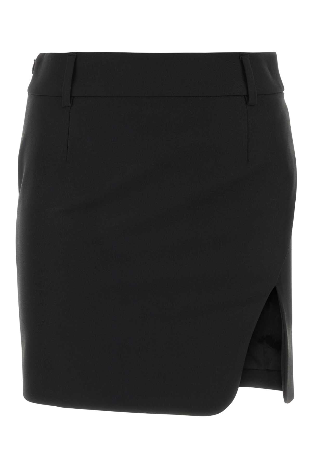 Off White Women Black Drill Mini Skirt