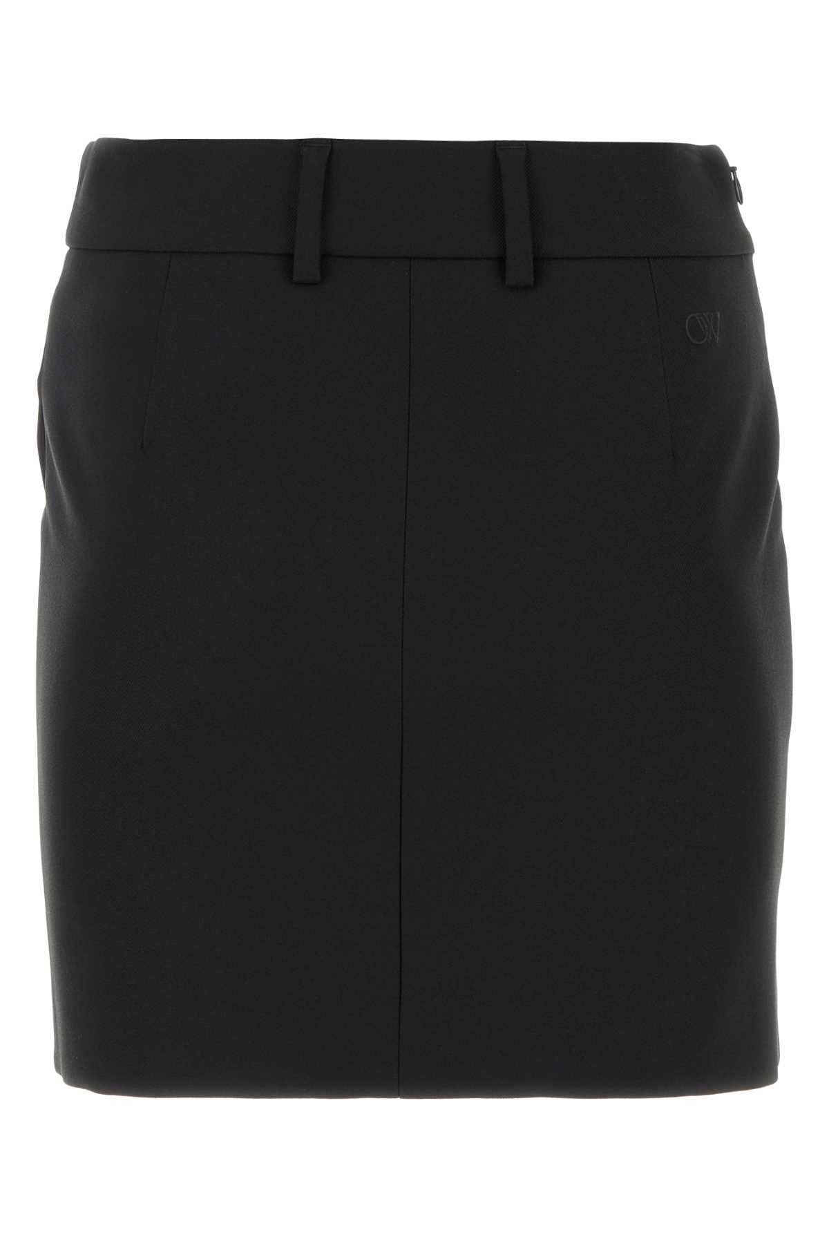 Off White Women Black Drill Mini Skirt