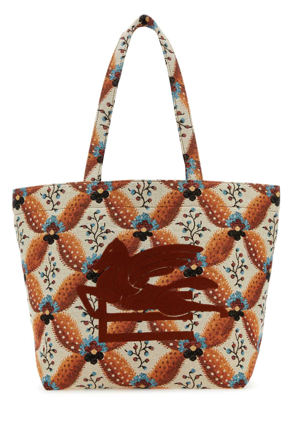 Etro Women Embroidered Canvas Medium Soft Trotter Shopping Bag