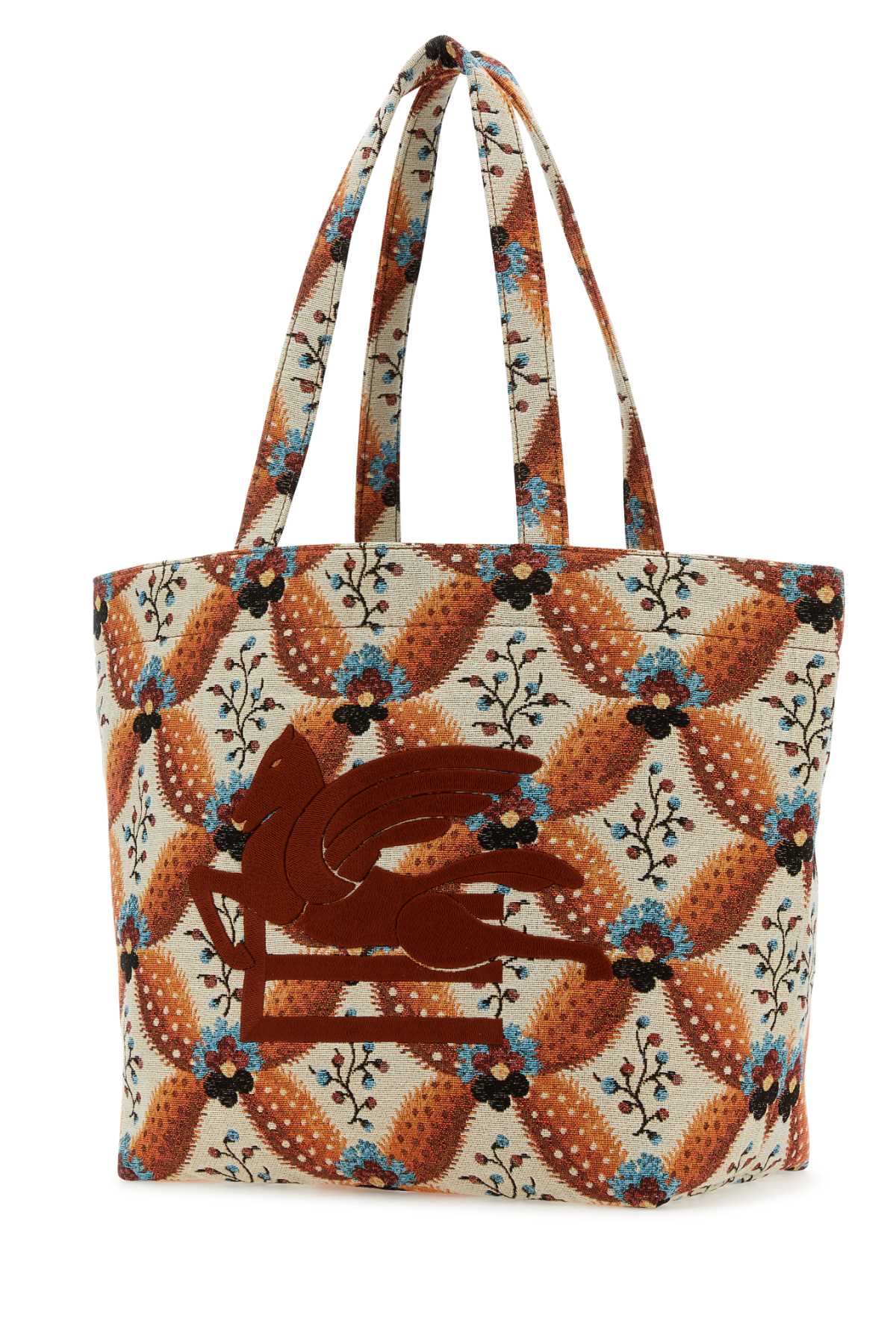 Etro Women Embroidered Canvas Medium Soft Trotter Shopping Bag