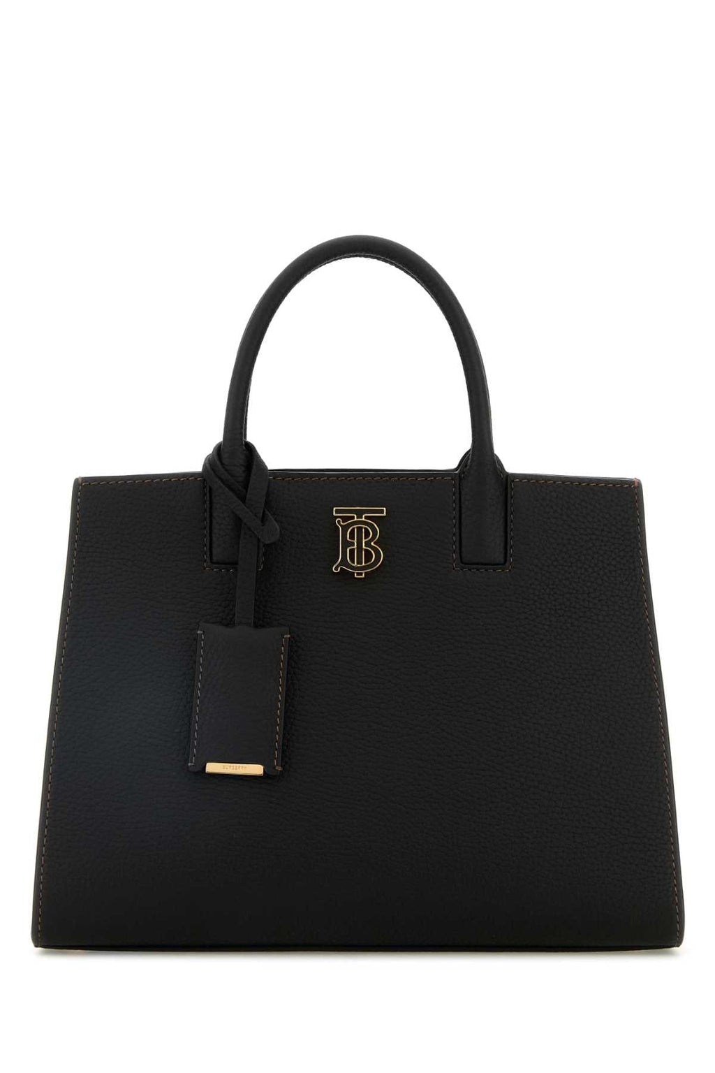 Burberry Women Black Leather Shopping Bag