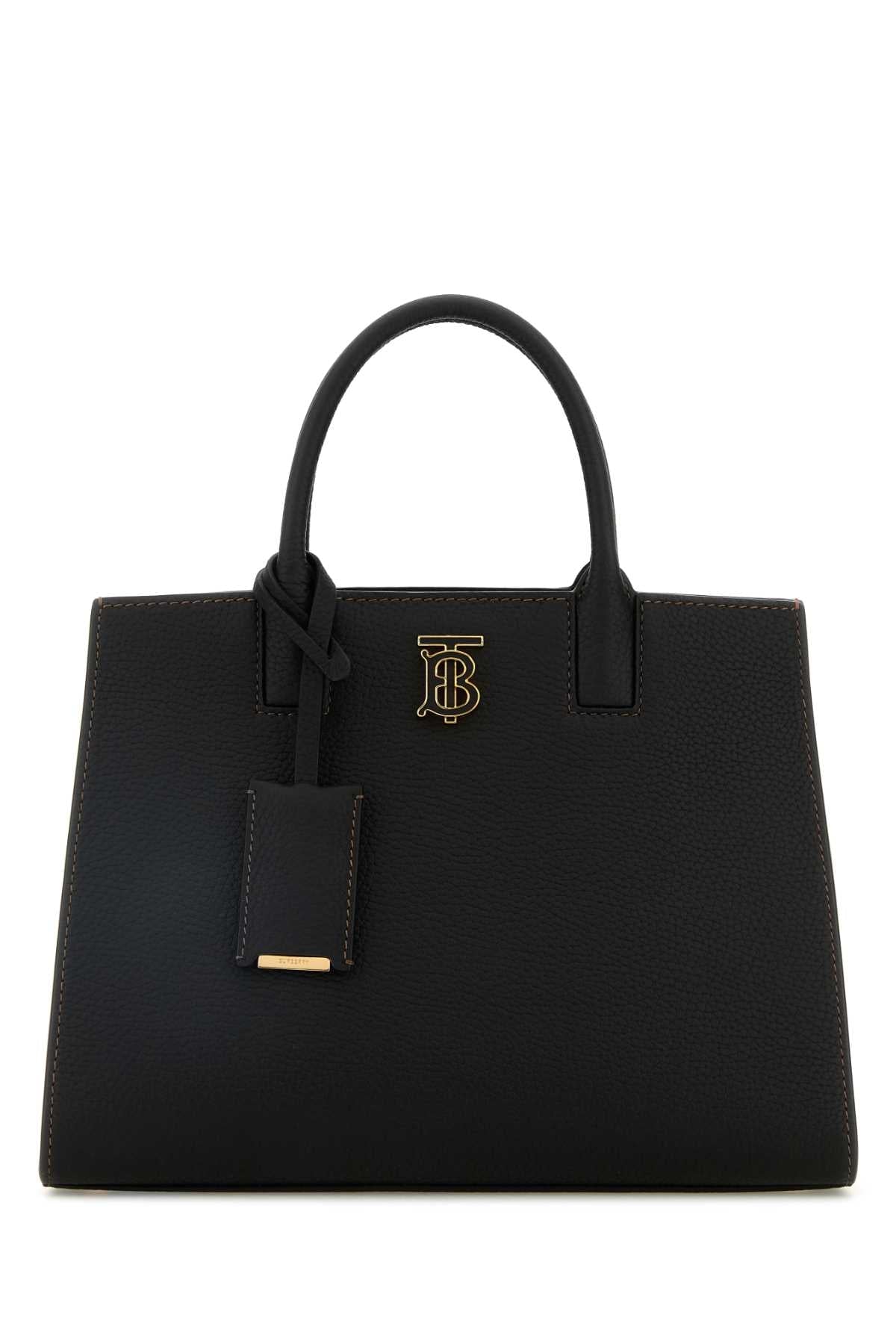 Burberry Women Black Leather Shopping Bag
