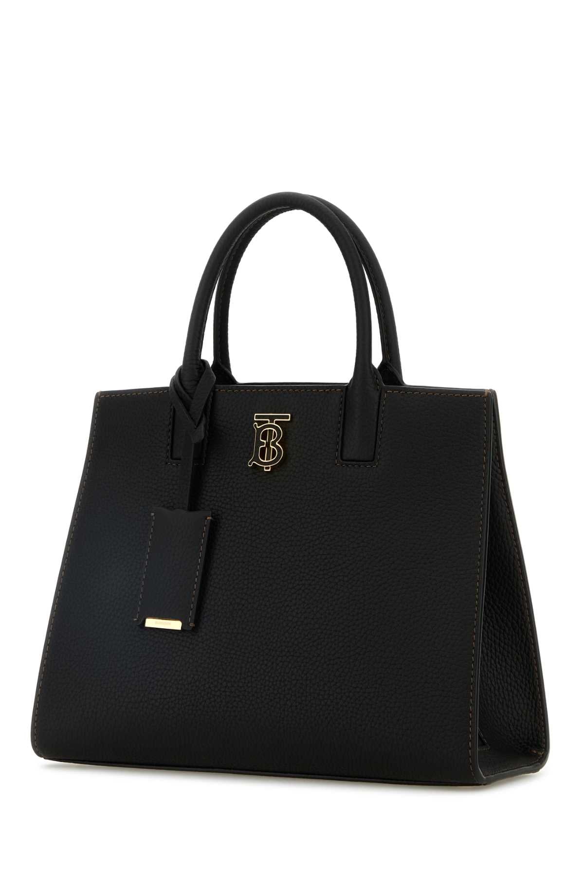 Burberry Women Black Leather Shopping Bag