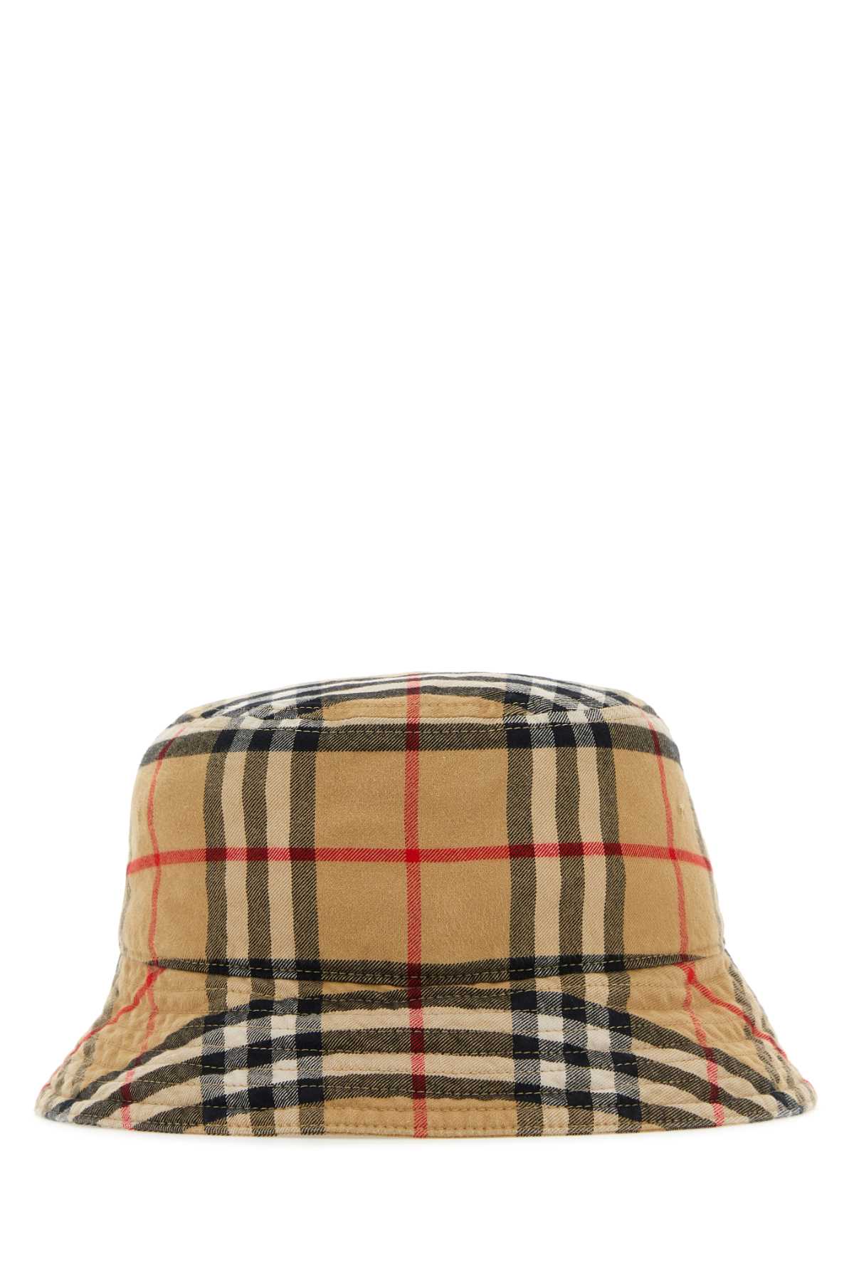 Burberry Men Embroidered Cotton Bucket Hat