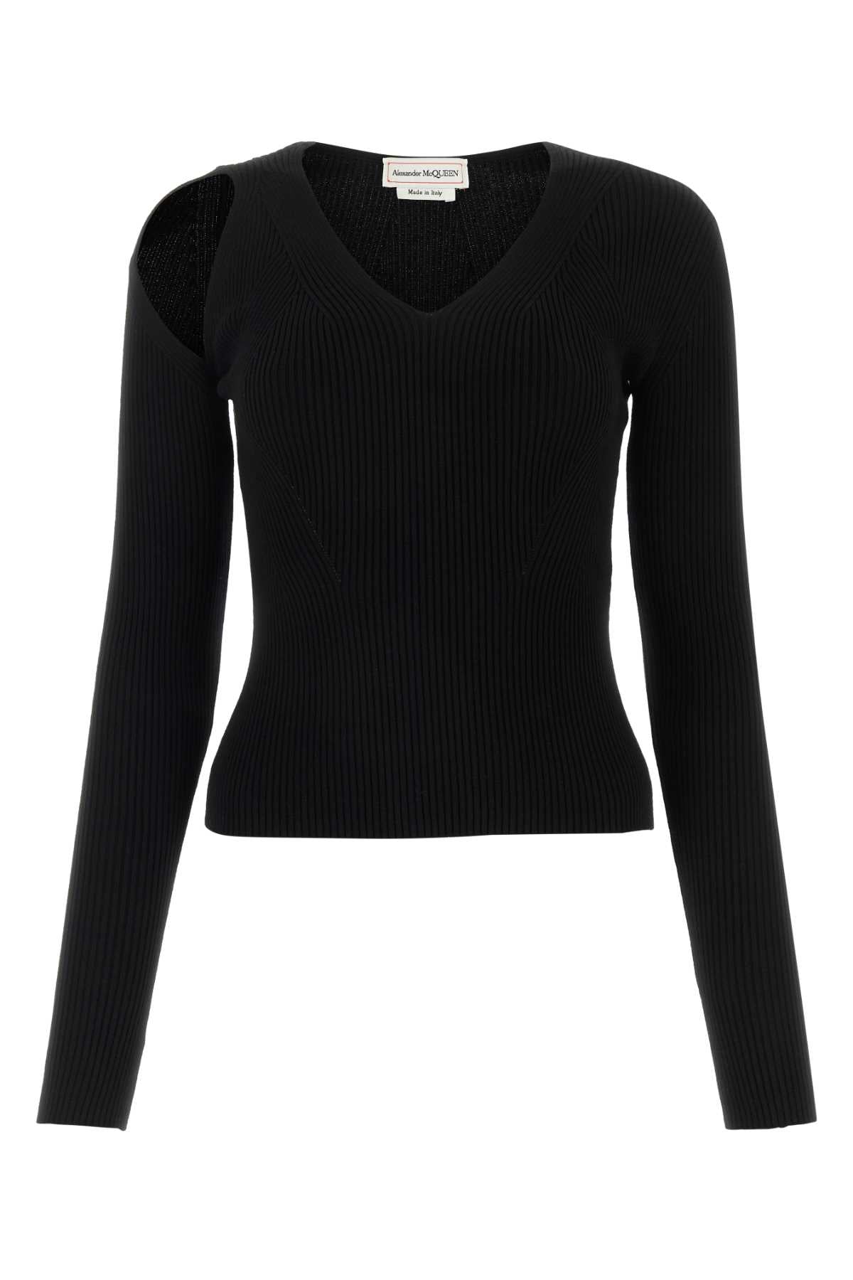 Alexander Mcqueen Women Black Wool Blend Sweater