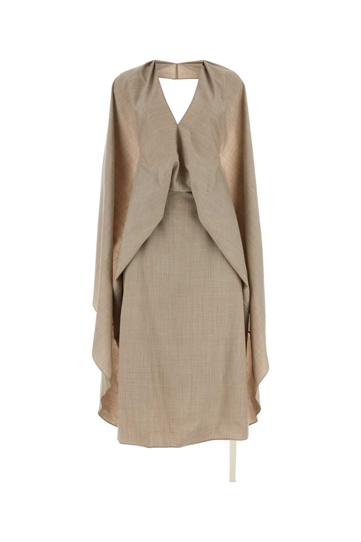 Fendi Women Cappuccino Flannel Dress