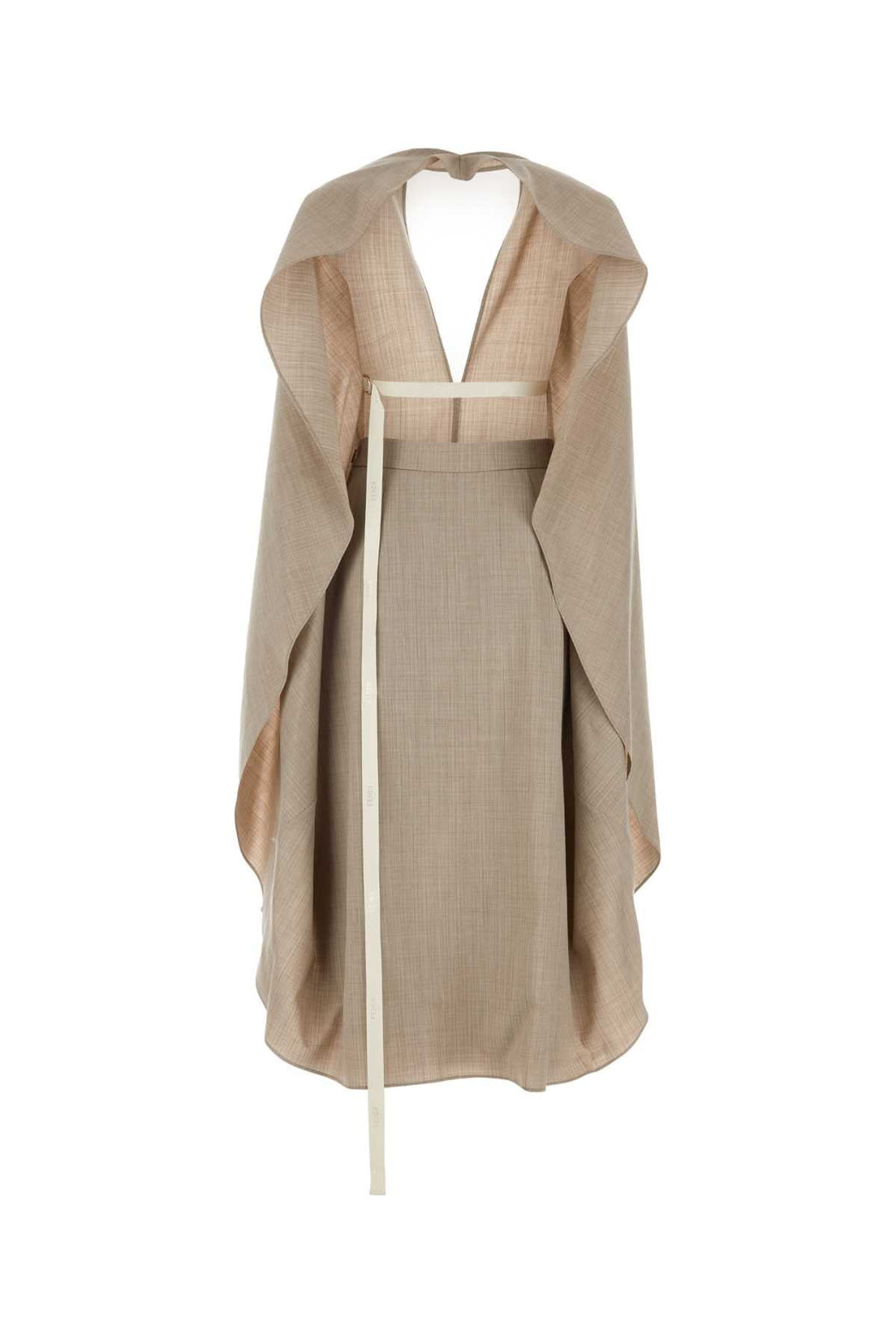 Fendi Women Cappuccino Flannel Dress