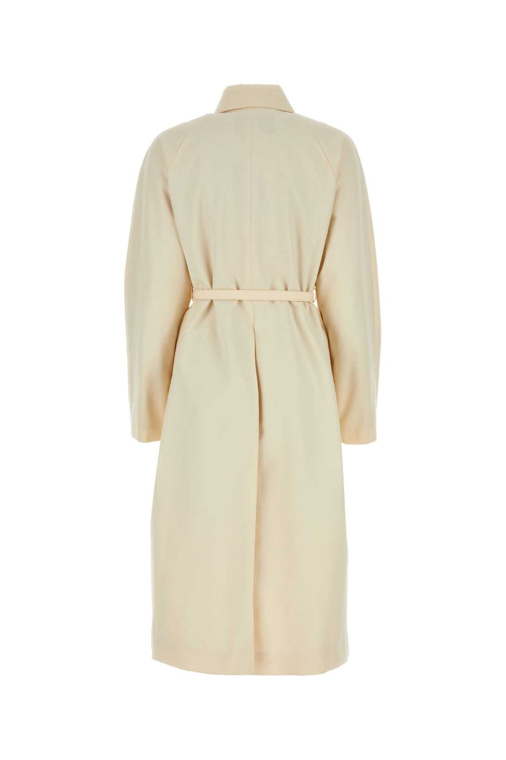 Fendi Women Ivory Polyester Blend Overcoat