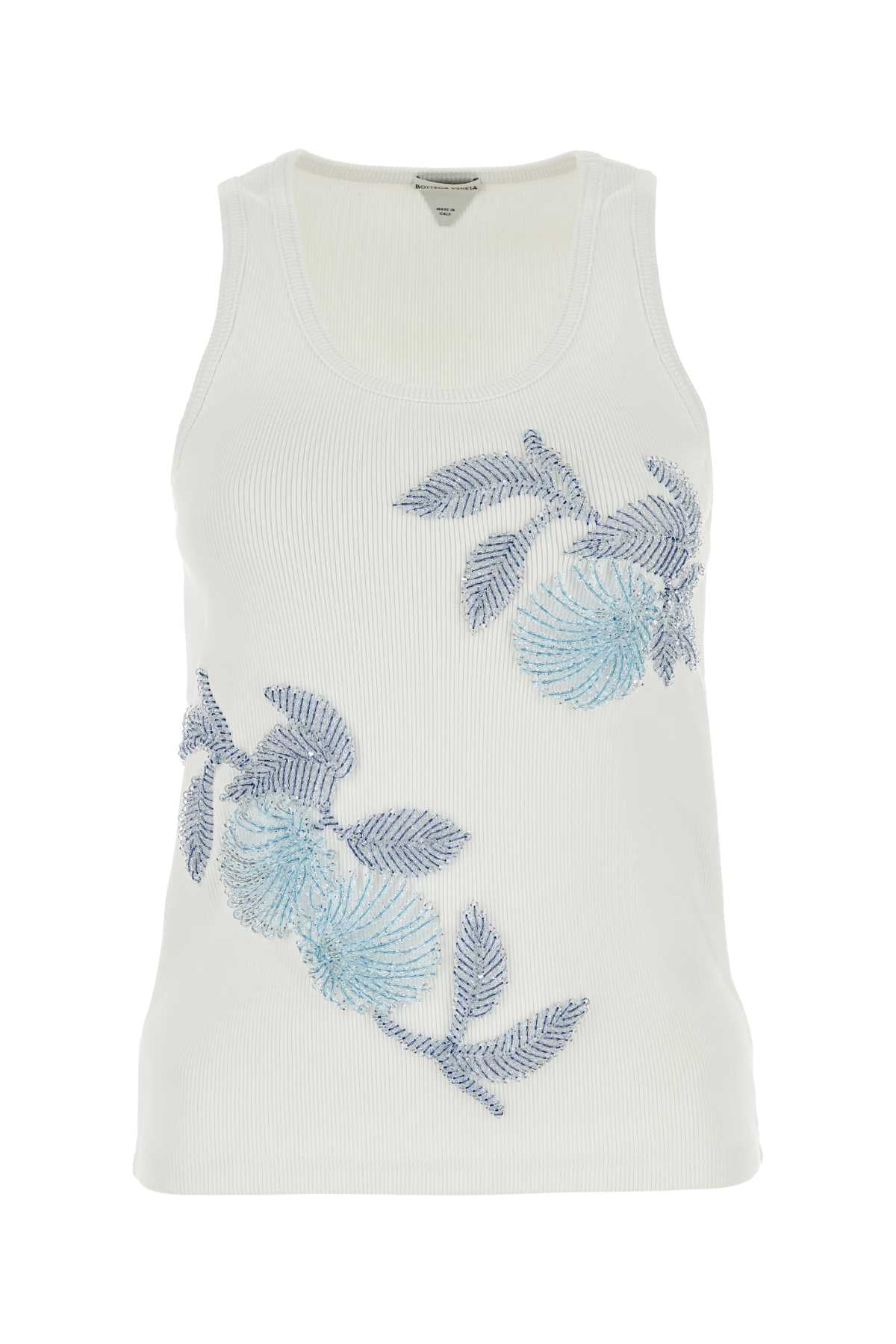 Bottega Veneta Women White Stretch Cotton Tank Top
