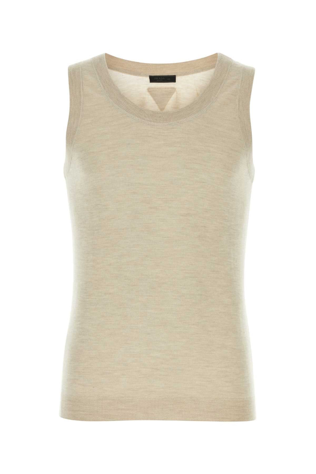 Prada Men Melange Sand Cashmere Tank Top