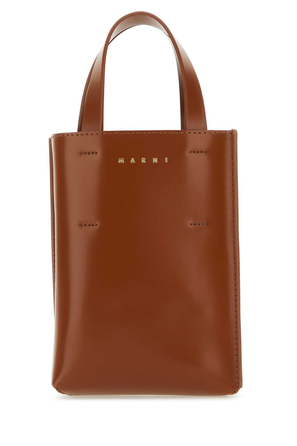 Marni Women Brown Leather Nano Museo Handbag