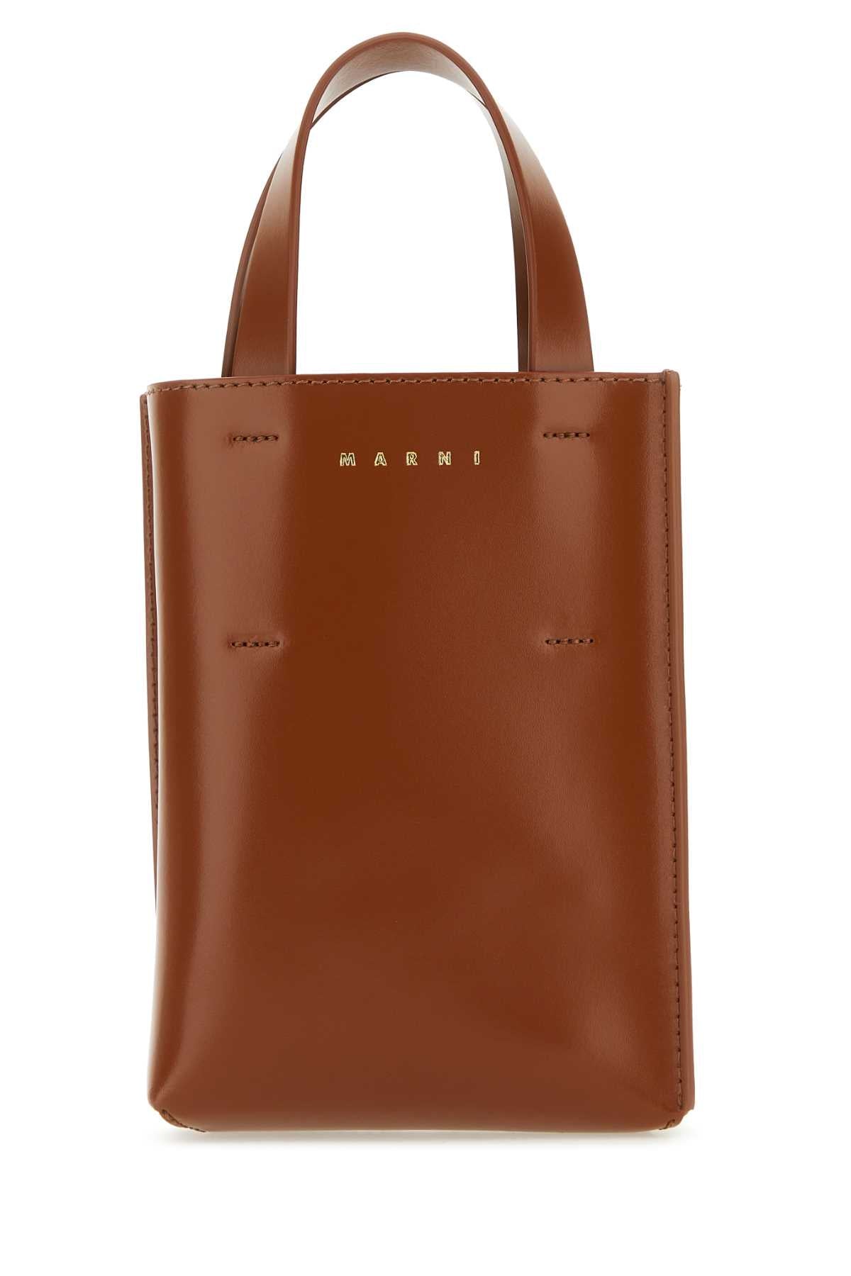 Marni Women Brown Leather Nano Museo Handbag