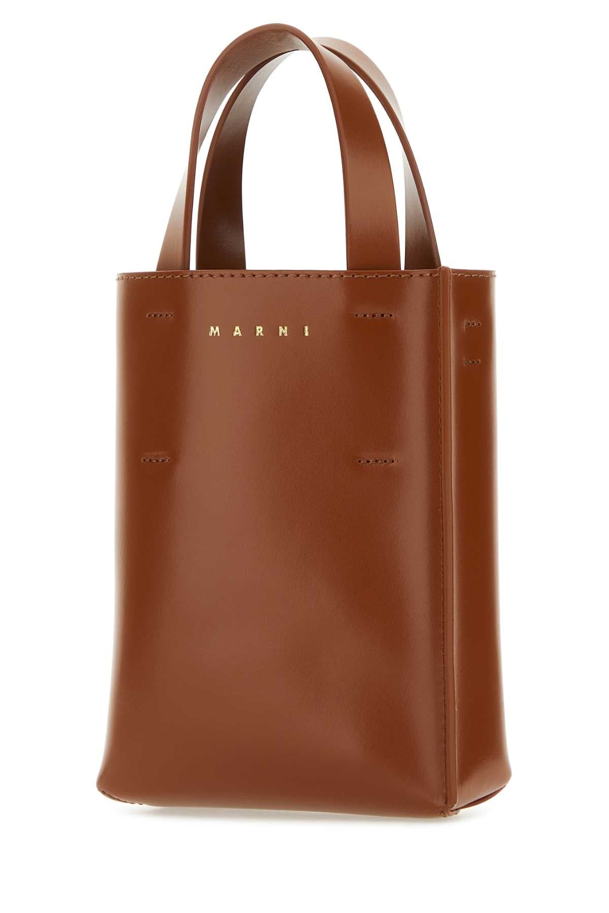 Marni Women Brown Leather Nano Museo Handbag