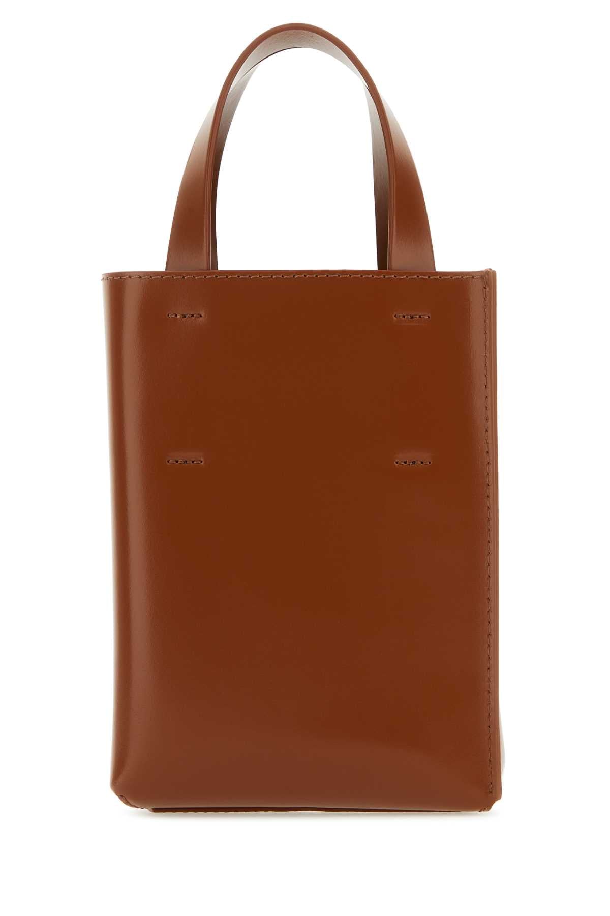Marni Women Brown Leather Nano Museo Handbag